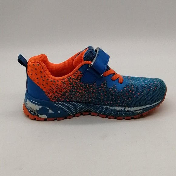 Ubfen Unisex Kids Lace Up Sneaker Blue Orange Round Toe Hook Loop EUR 32 - Picture 2 of 10